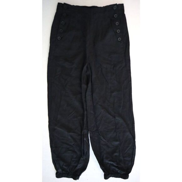 Pilcro x Anthropologie OB1859754 Women Sz 27 Black Boot Tuck Parachute Pants - Picture 1 of 14
